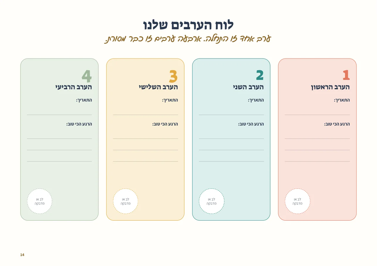 עמוד מהערכה: לוח הערבים